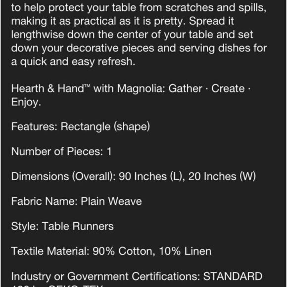 Hearth &  Hand Table Runner - Picture 7 of 8